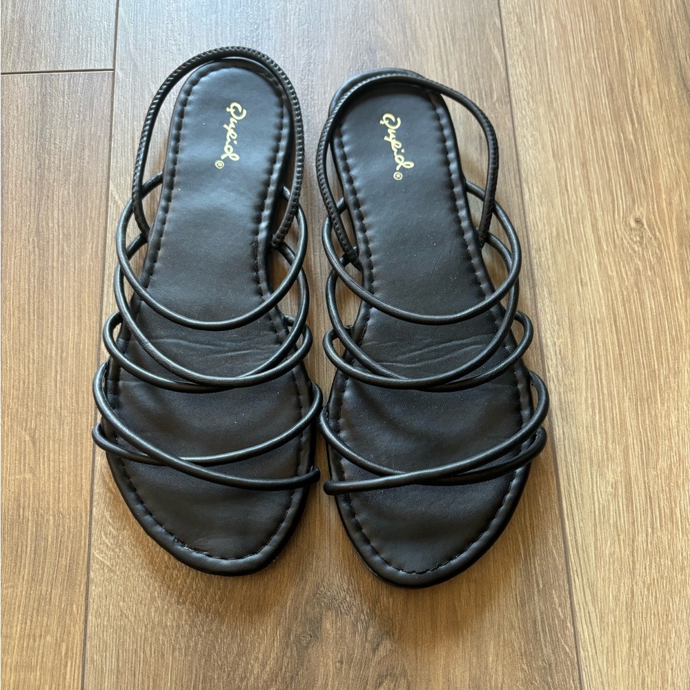 Women's Black Multi-Strap Sandals